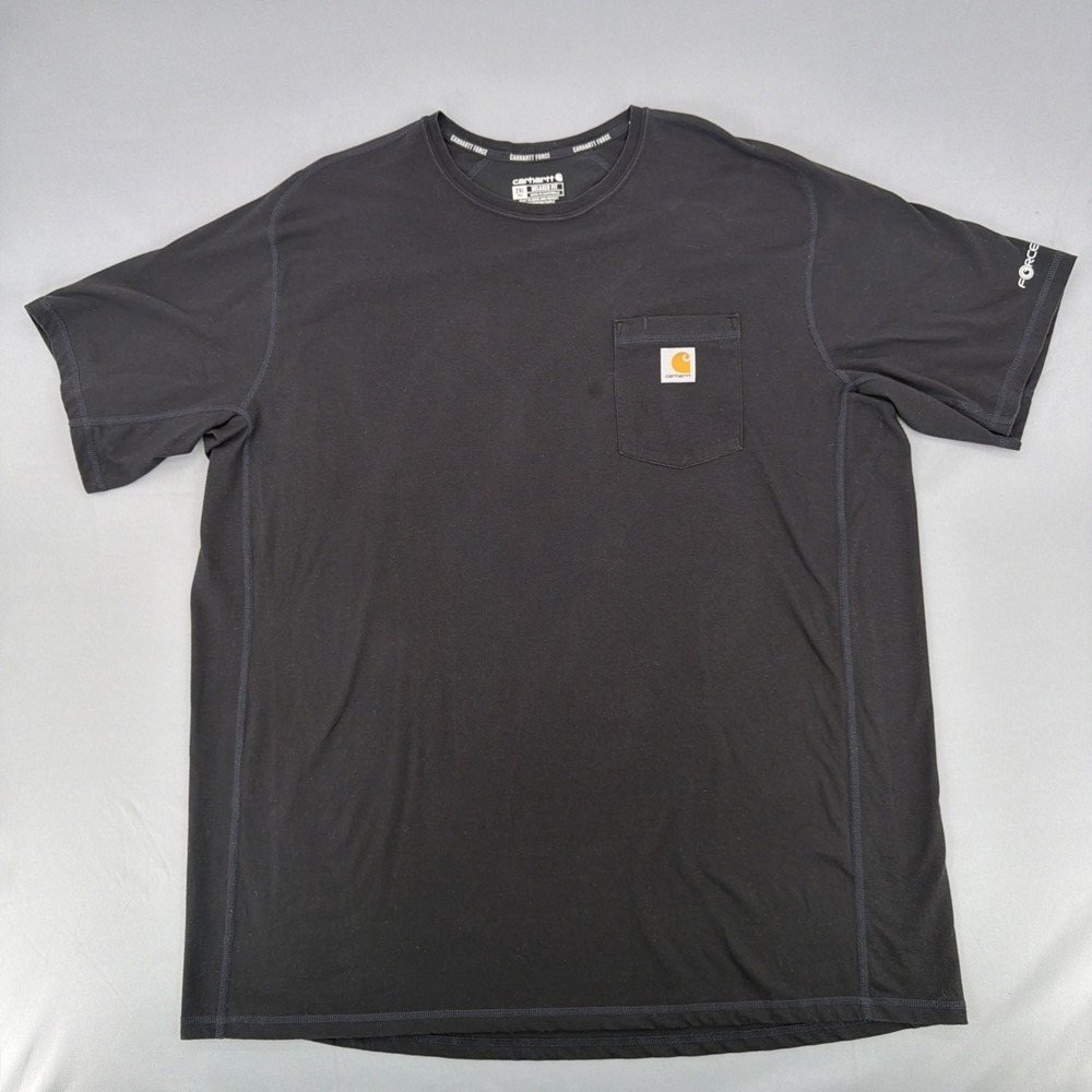 Carhartt Force Men's Short Sleeve T-Shirt 2XL Tall Black Relaxed Fit Pocket